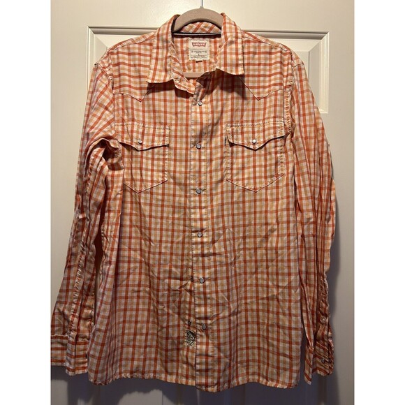 Levi's Other - Levis Modern Plaid Western Shirt Mens Size Large Long Sleeve Pearl Snap Vintage